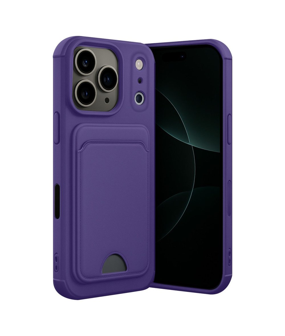 Apple iPhone Uyumlu 17 Pro Kelvin Kartvizitli Silikon  - Derin Mor Belirtilmemiş