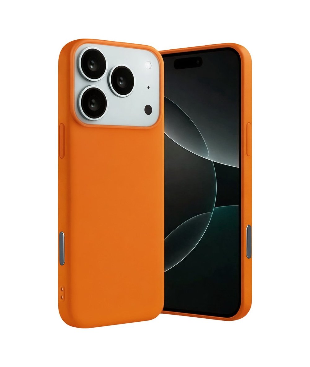 Apple iPhone Uyumlu  17 Pro Max Nano İçi Kadife Silikon  - Turuncu Belirtilmemiş