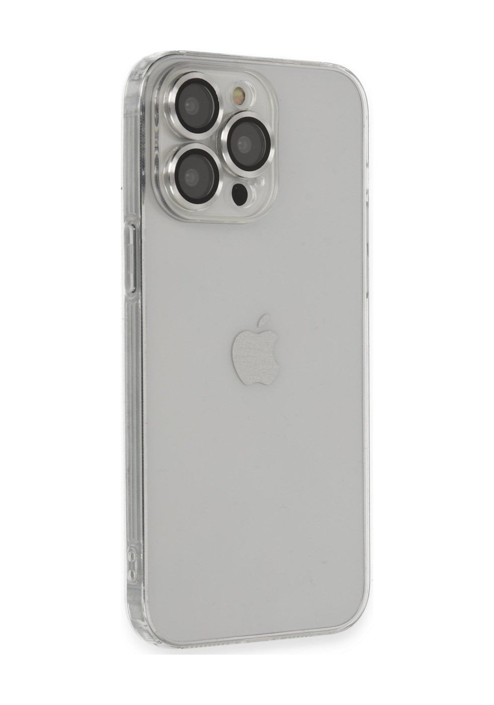 Apple Uyumlu   iPhone 13 Pro Max Kılıf Luko Lens Silikon - Gümüş Belirtilmemiş