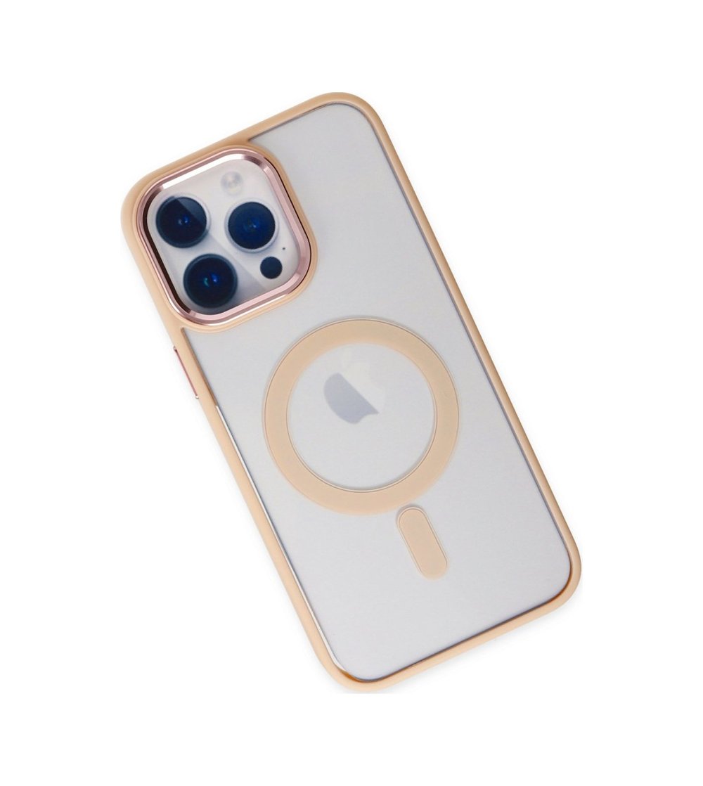Apple Uyumlu   iPhone 14 Pro Max Kılıf Room Magneticsafe Silikon - Pudra Belirtilmemiş