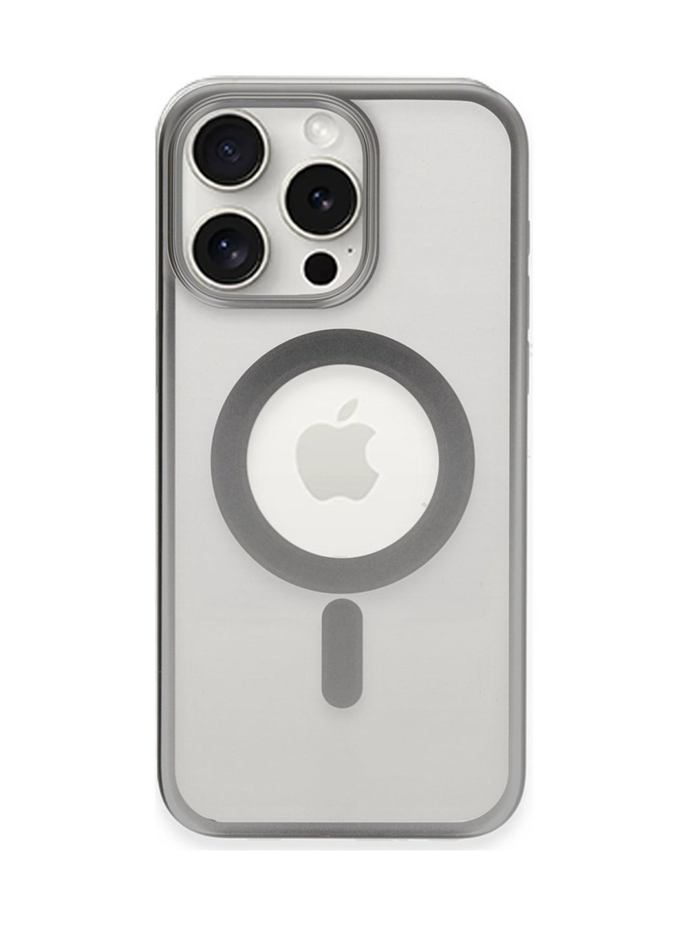 Apple Uyumlu   iPhone 15 Pro Kılıf Erozi Magsafe Kapak - Gümüş Belirtilmemiş