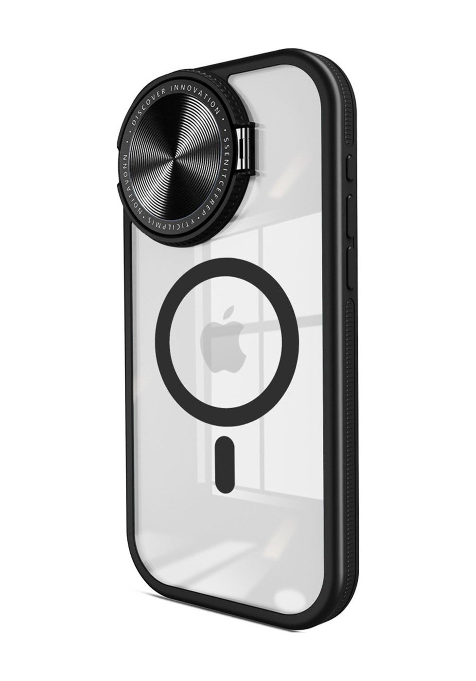 Apple Uyumlu   iPhone 15 Pro Max Kılıf Teleskop Lens Magsafe Silikon Kapak - Siyah Belirtilmemiş