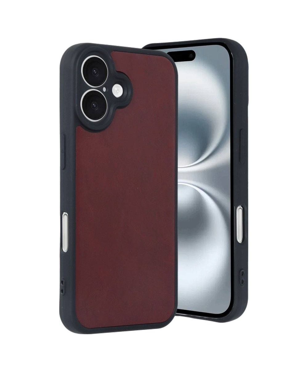 Apple   Uyumlu   iPhone 16 Kılıf Aras Deri Kapak - Bordo Belirtilmemiş