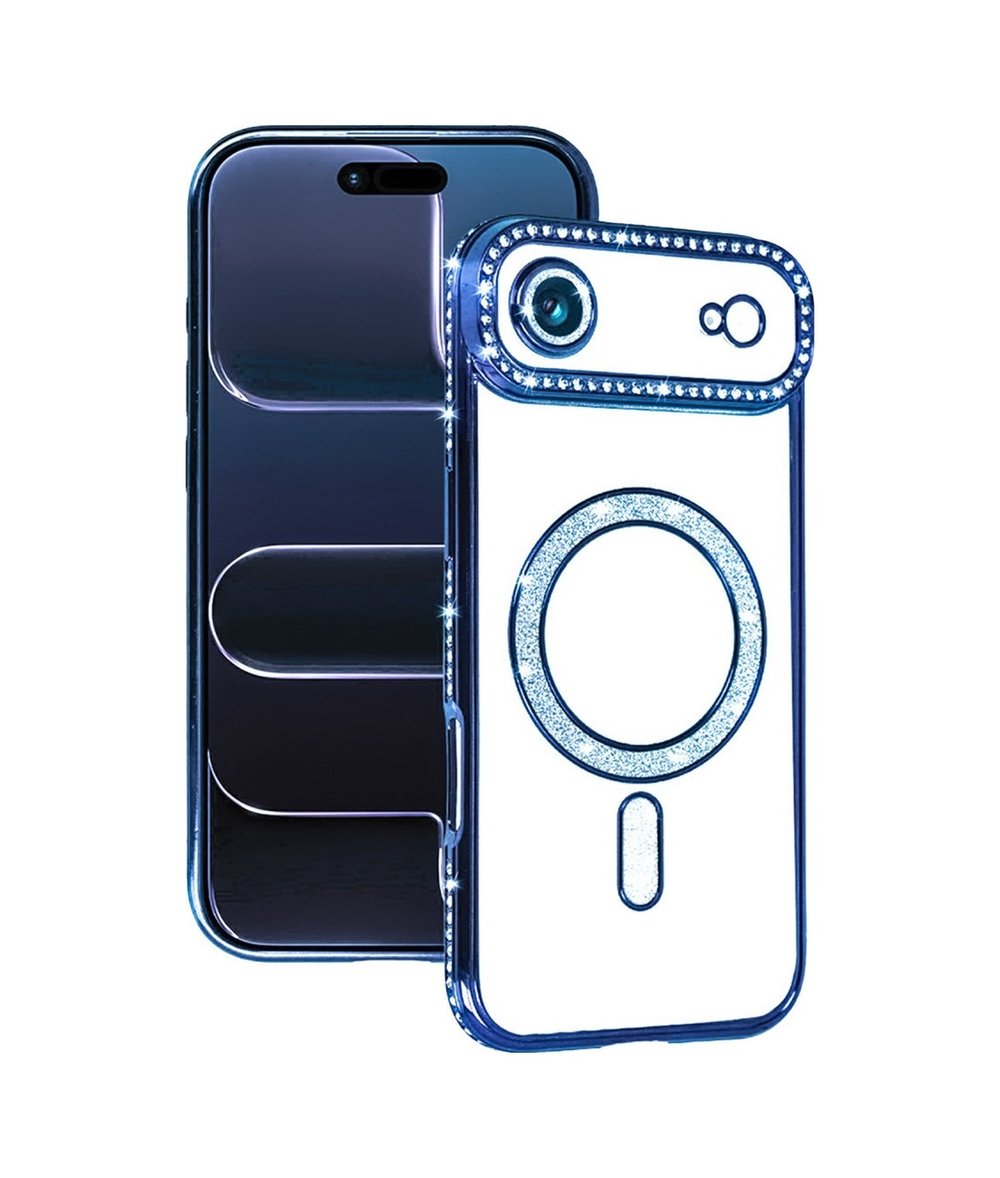 Apple Uyumlu   iPhone 17 Air Joke Simli Magneticsafe Kılıf - Mavi Belirtilmemiş