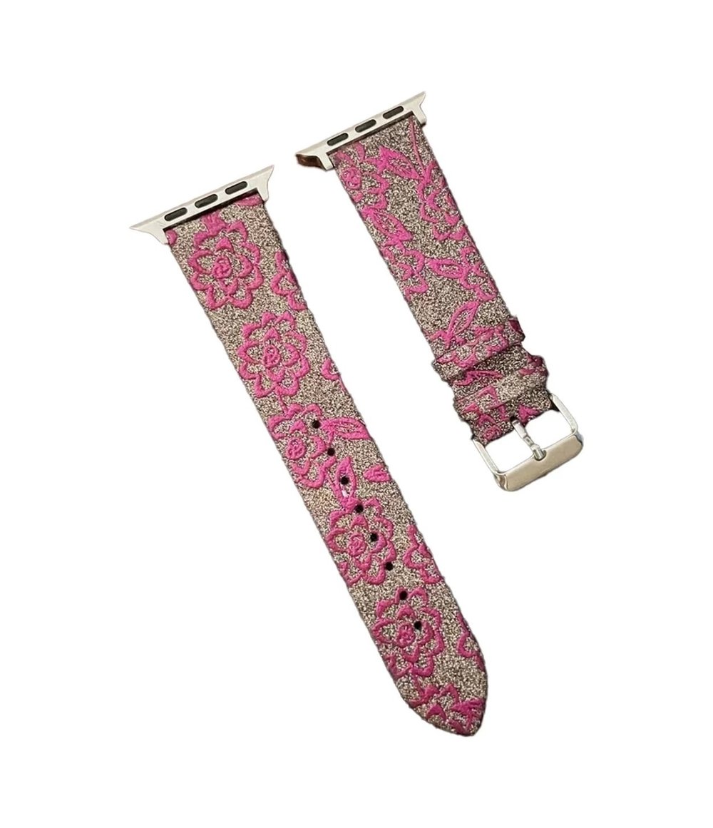 Apple Watch 38mm Uyumlu Creeper Desenli Kordon - Pembe Diğer