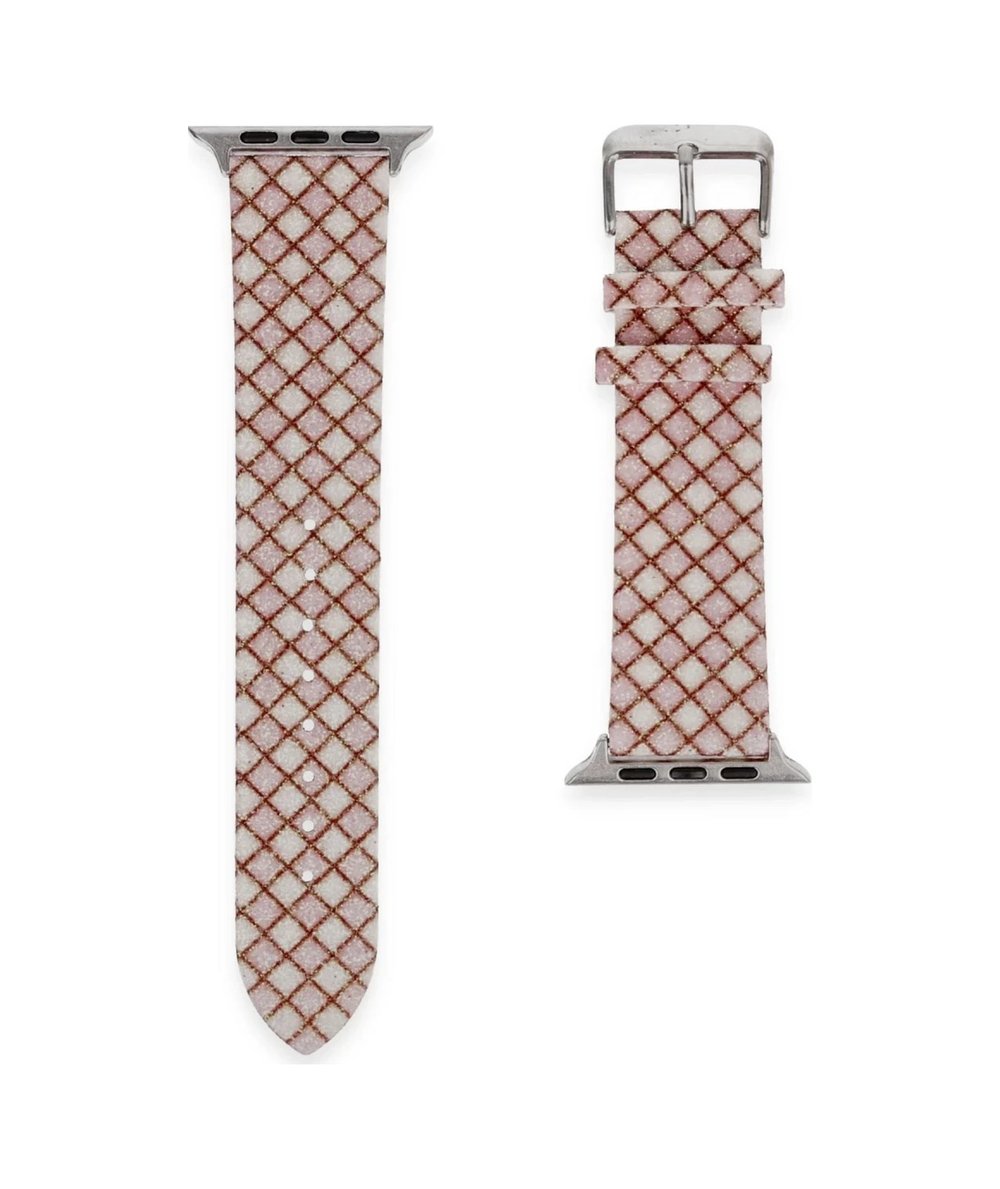 Apple Watch 38mm Uyumlu Karo Motif Kordon - Pembe Diğer