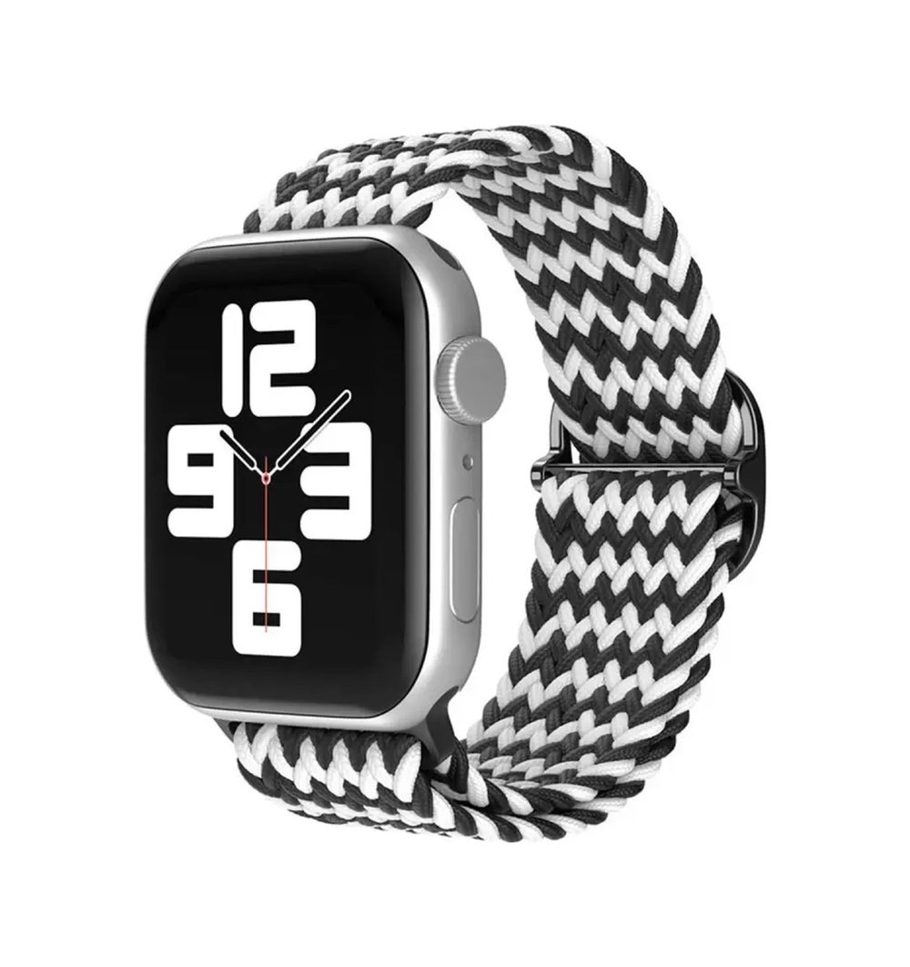 Apple Watch 38mm Uyumlu Star Kordon - Zigzag Siyah-beyaz -