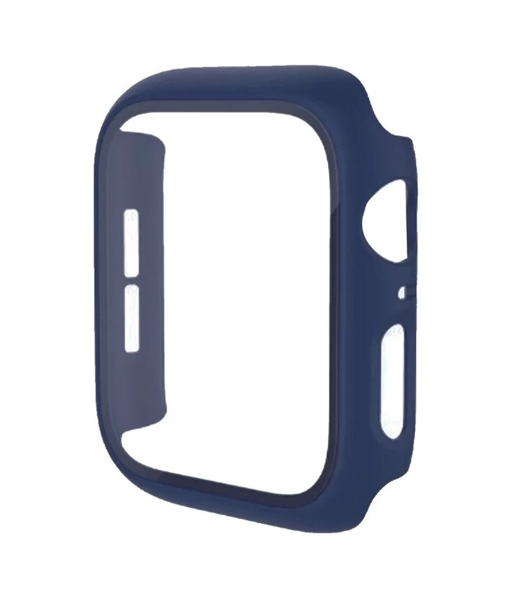 Apple Watch 40mm Uyumlu Camlı Kasa Ekran Koruyucu - Mavi Diğer
