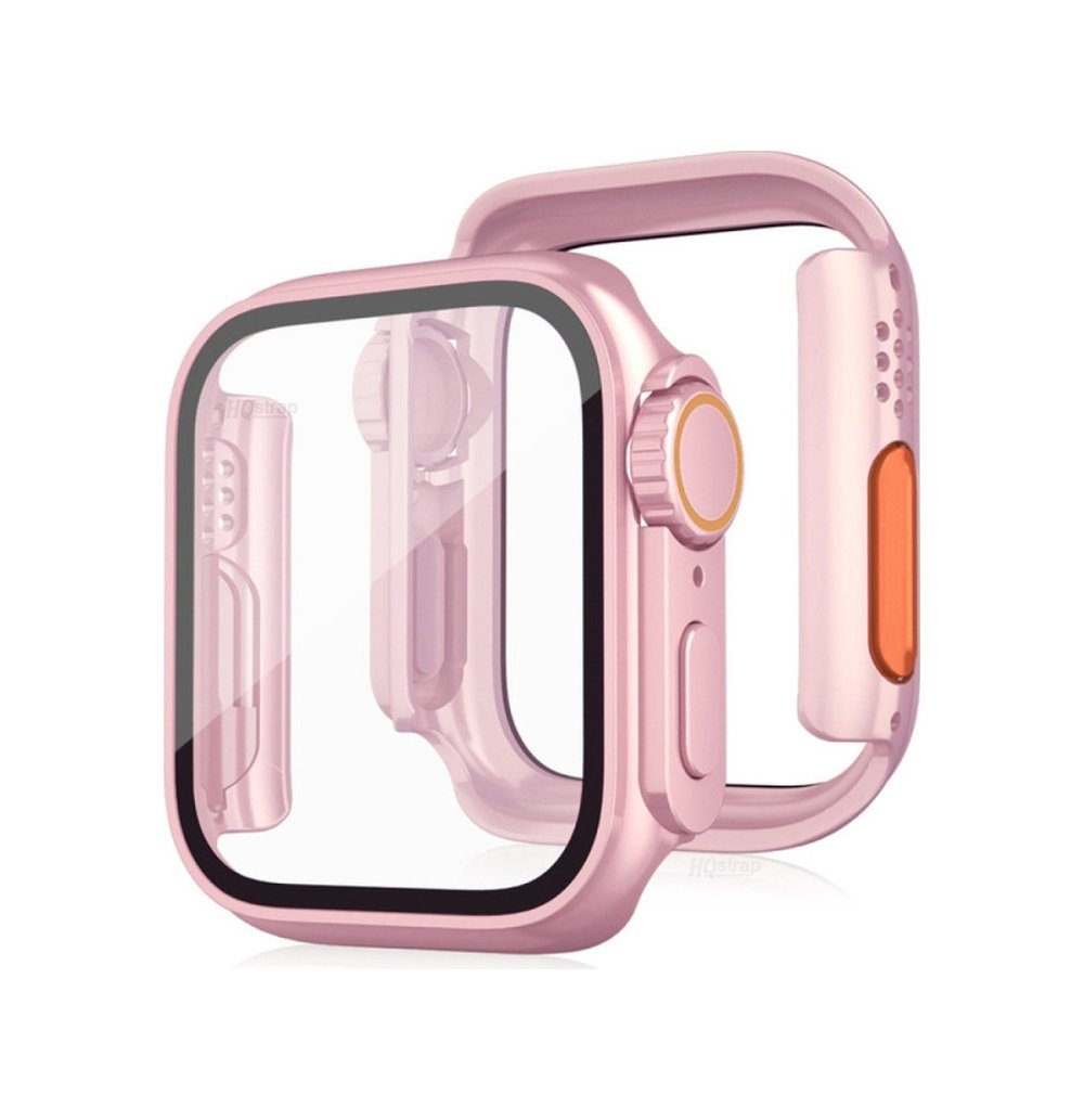 Apple Watch 41mm Uyumlu Watch 49mm Kasa Dönüştürücü Ve Ekran Koruyucu - Rose Gold -