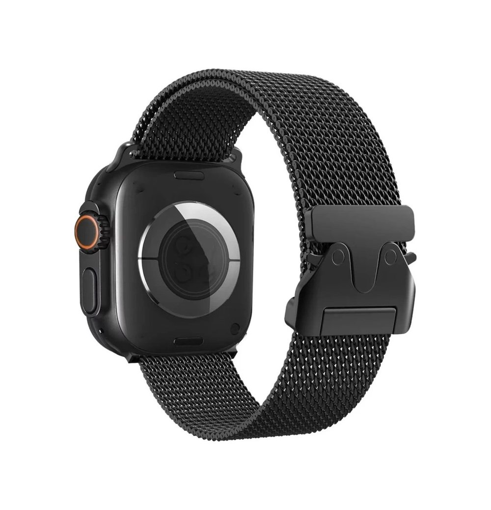 Apple Watch 42mm Uyumlu Milano Metal Kordon - Siyah Diğer