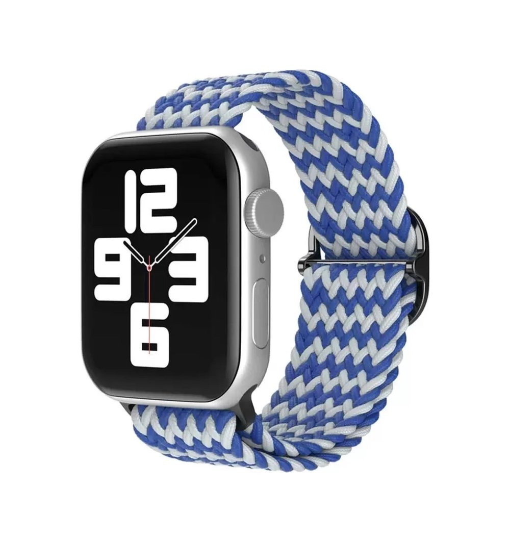 Apple Watch 42mm Uyumlu Star Kordon - Zigzag Beyaz-mavi -