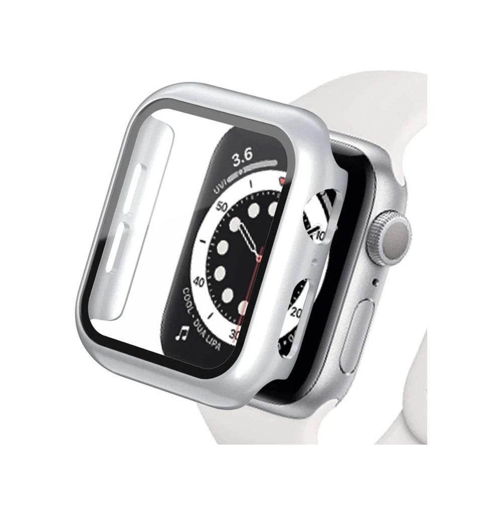 Apple Watch Ultra 49mm Uyumlu Camlı Kasa Ekran Koruyucu - Gümüş Diğer