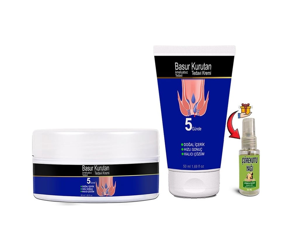 Basurkurutan Kremi Aslanpençesi Kestane Hellebore Ekstraktlar 50 Ml Tüp&kavanoz Set+ Çörekotu Yağı