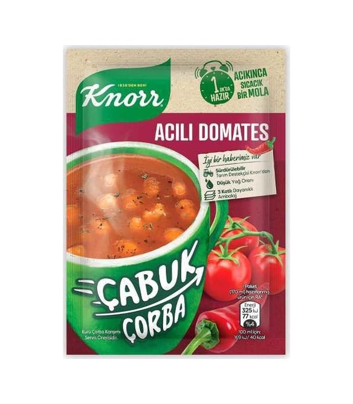 Çabuk Çorba Acılı Domates 22gr 1 Adet