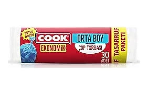 Cook Eko Orta Çöp Poşeti Mavi 55 60 Cm 30 Lu