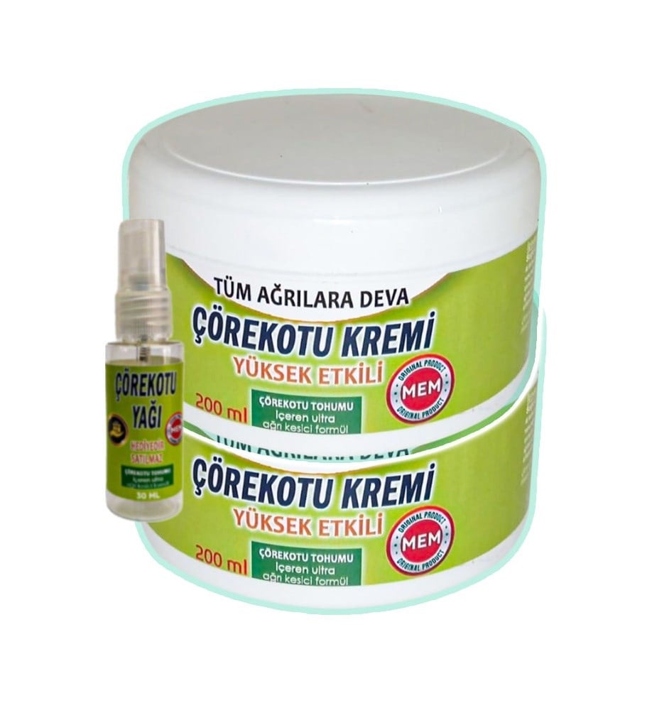 Çörek Otu Teskin Kremi 2 Adet 200 Ml Yeşil Kavanoz + 30 Ml Çörek Otu Yağı Diğer