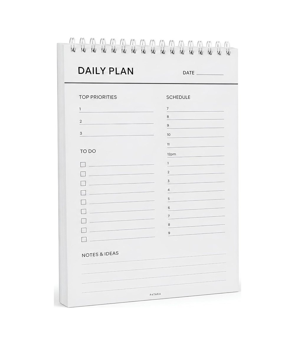 Daily Planner, Tarihsiz Günlük Masaüstü Planlayıcı, Spiralli,15 23 Çok Renkli