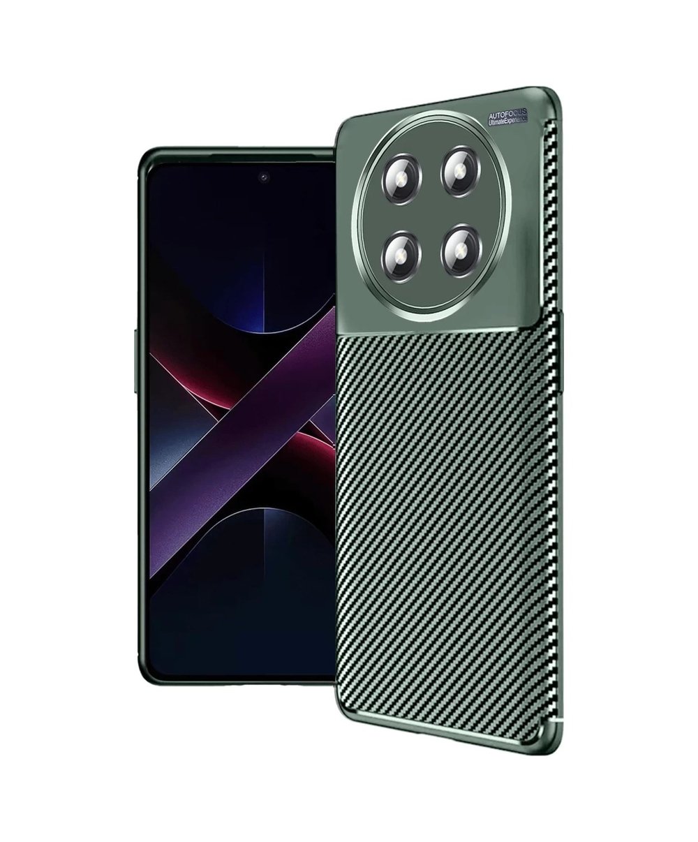 Honor Magic 7 Lite Uyumlu Kılıf Auto Focus Karbon Kapak - Koyu Yeşil Belirtilmemiş