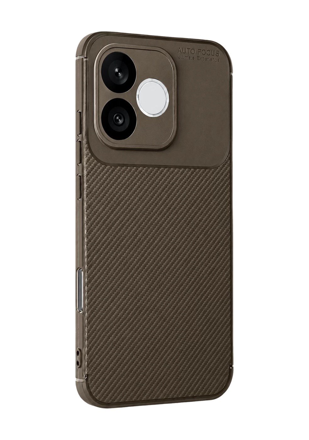 Huawei Honor 600 Lite Uyumlu Auto Focus Karbon Kapak - Kahverengi Belirtilmemiş