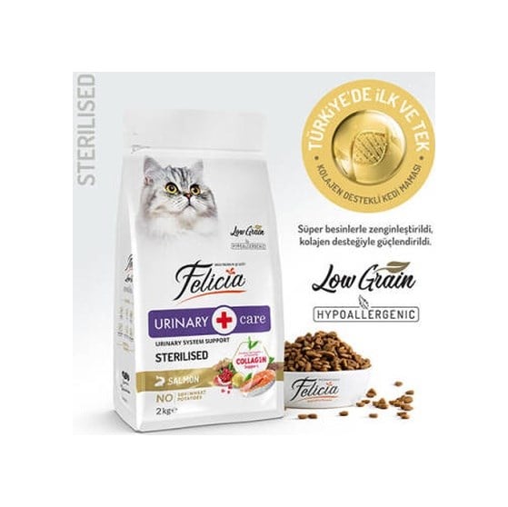 Hypoallergenic Urinary Somonlu Düşük Tahıllı Kısırlaştırılmış Kedi Maması 2 Kg