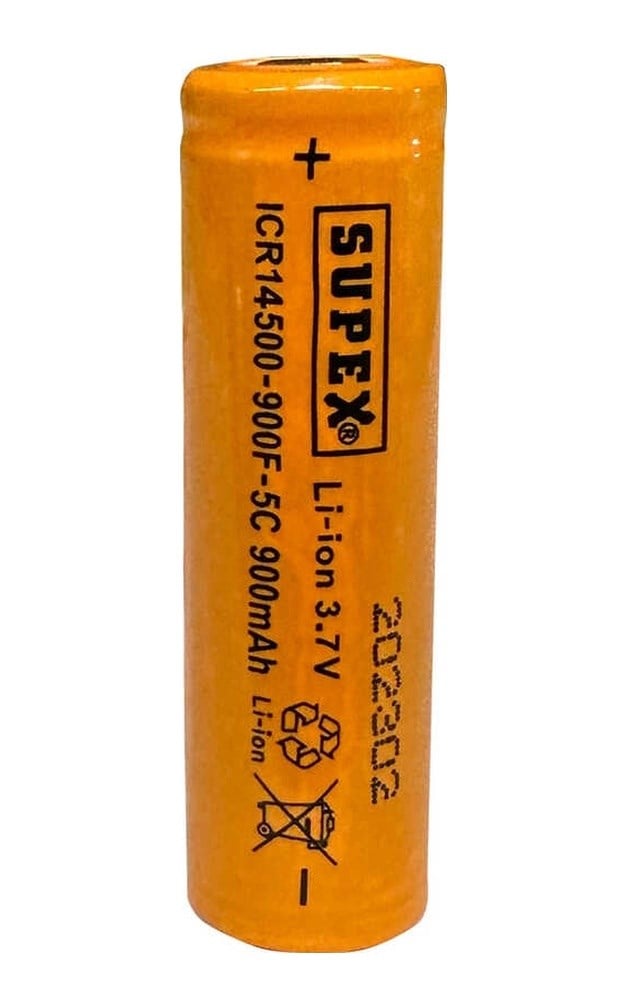Icr14500-900f-5c Lityum Ion 3.7v 900mah 5c Deşarj Akımı Düz Kafa Pil