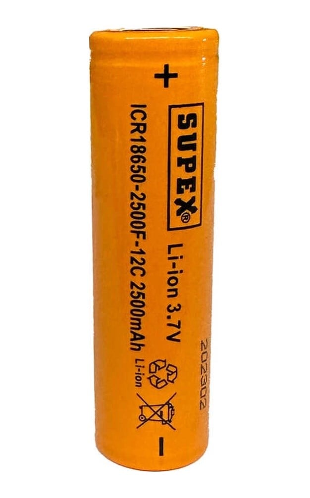 Icr18650-2500f-12c Lityum Ion 3.7v 2500mah 12c Deşarj Akımı Düz Kafa Pil