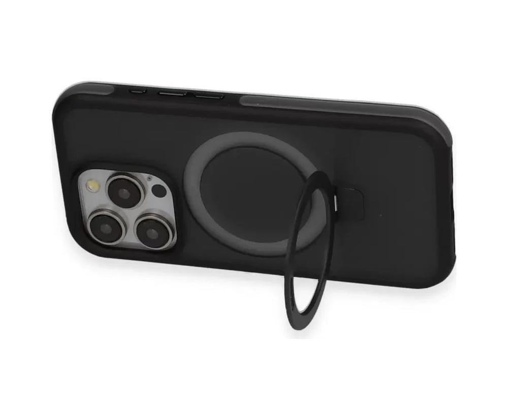 Joko Apple Uyumlu iPhone 15 Pro Uyumlu Zorda Airbag Magsafe Standlı Kapak - Titan Gri Belirtilmemiş