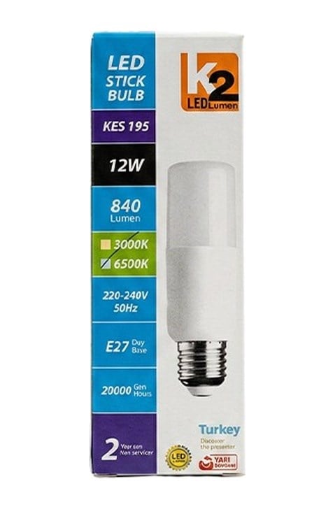 K2 E27 12w Stıck Beyaz Led Ampul 1 Adet
