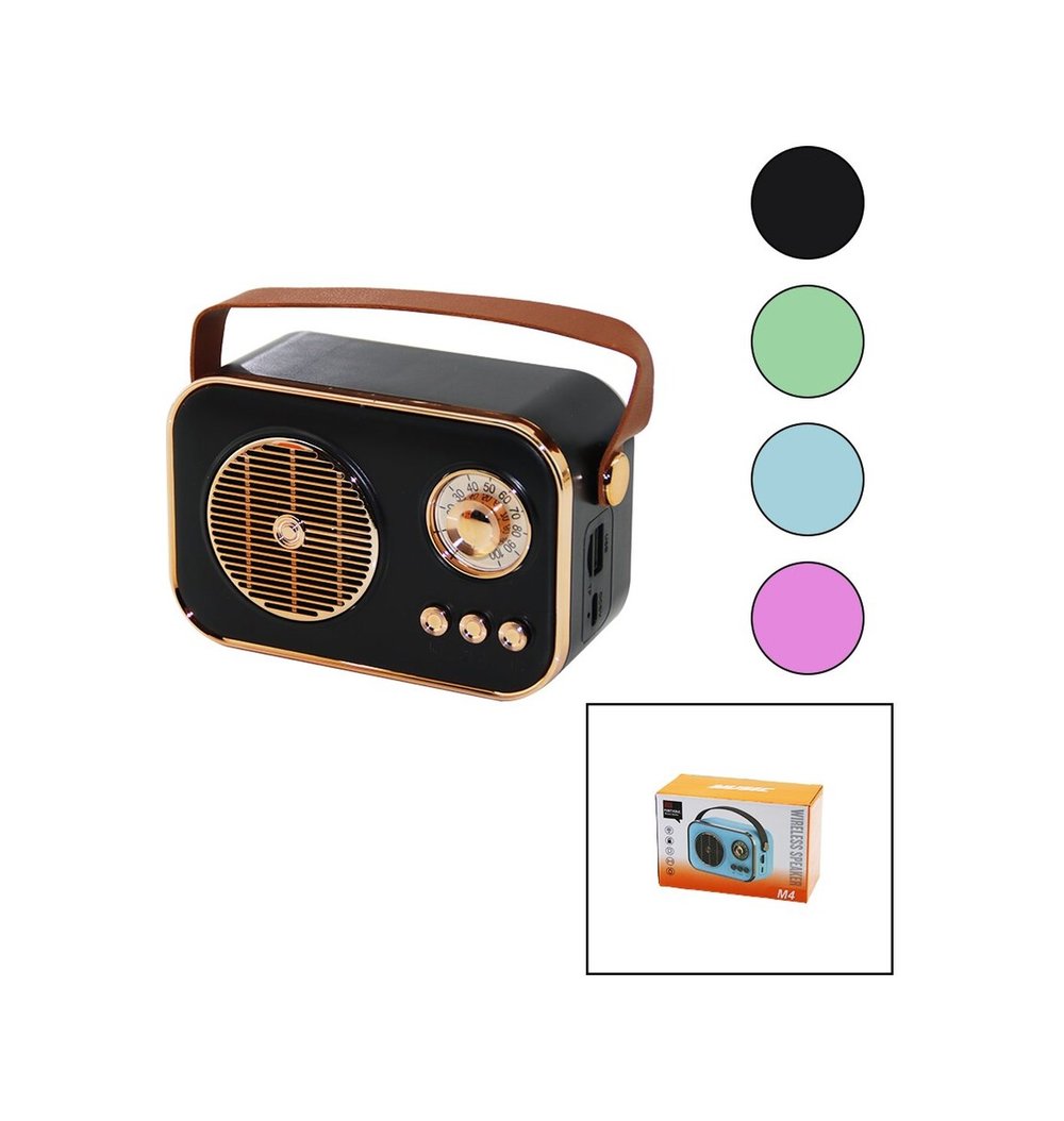 M4 Portable Wireless Hoparlör - Speaker Işıklı Usb Şarjlı Renkli Kasa - Bronz Çerçeveusb - Dc 5v - Tf