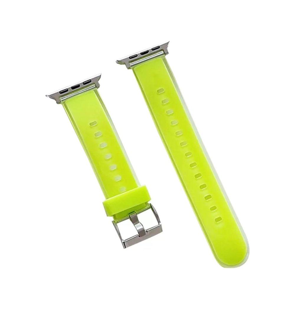 Movenchy Apple Watch 38mm Uyumlu Jelly Silikon Kordon - Yeşil -