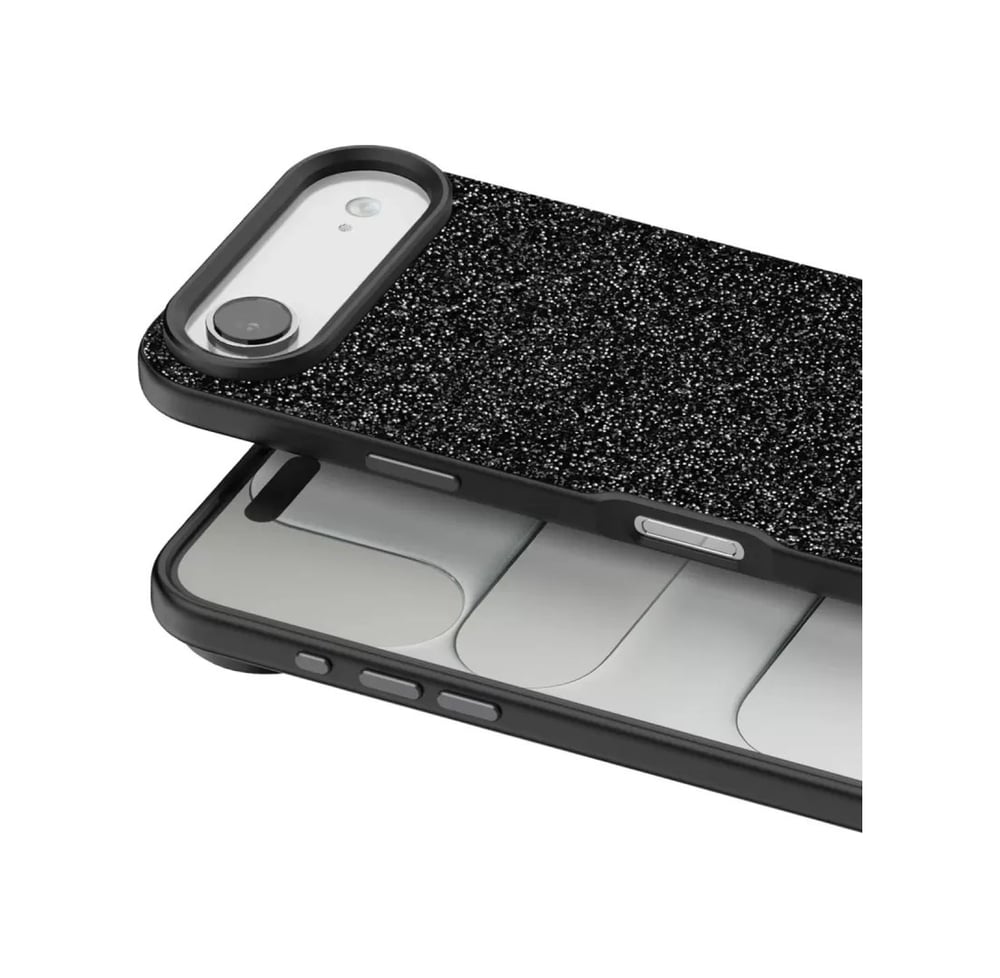 Onegif Apple Uyumlu iPhone 17 Air Uyumlu Bright Simli Kapak - Siyah Belirtilmemiş