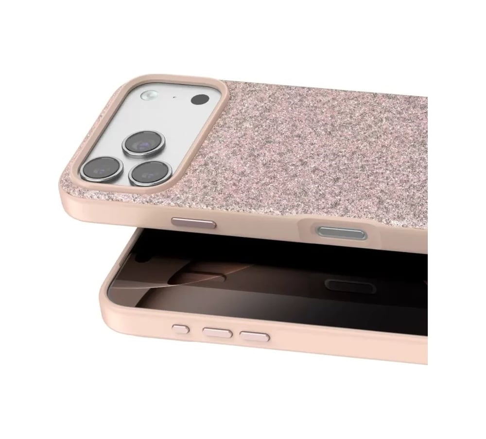 Onegif Apple Uyumlu iPhone 17 Pro Uyumlu Bright Simli Kapak - Pembe Belirtilmemiş