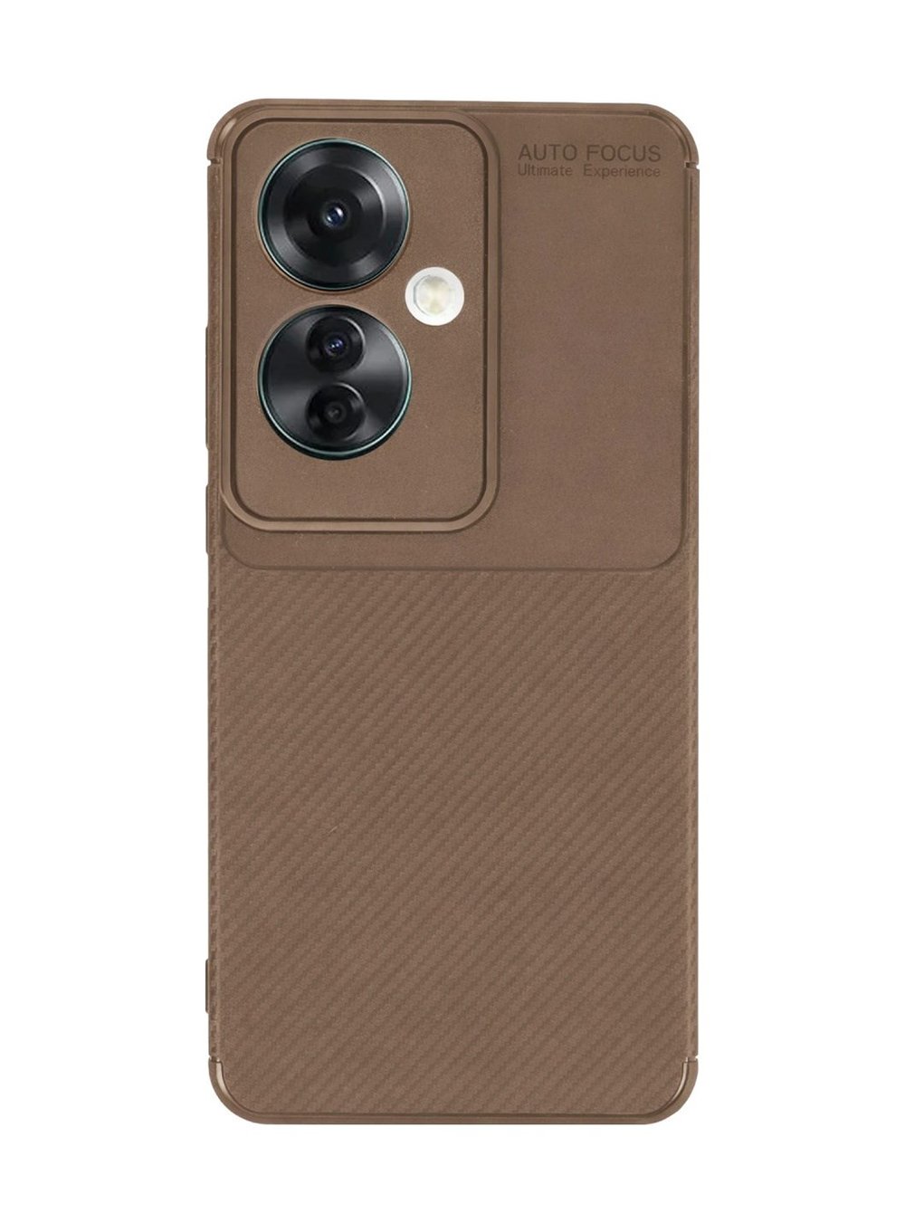 Oppo Reno 11f Uyumlu Kılıf Auto Focus Karbon Kapak - Kahverengi Belirtilmemiş