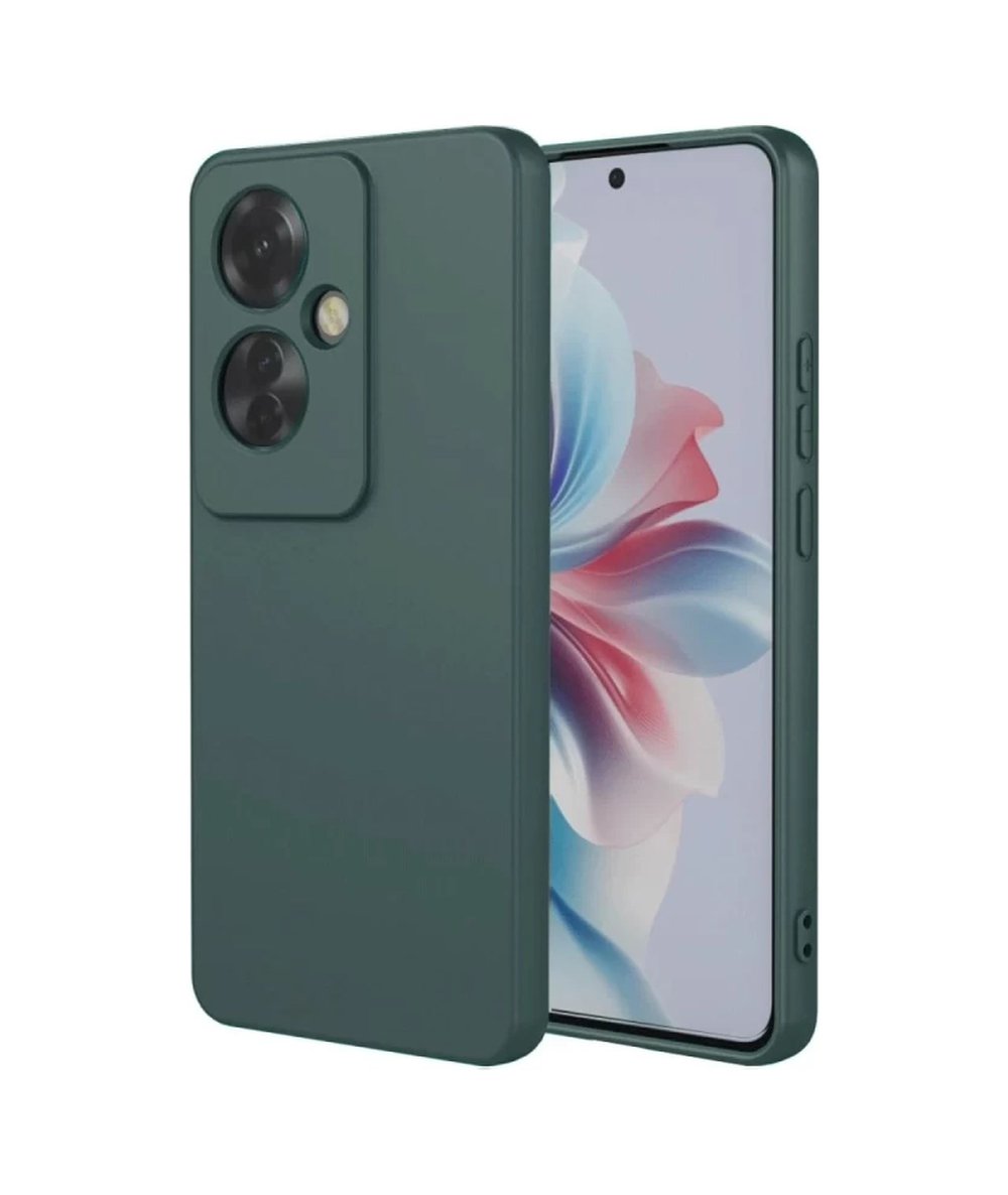Oppo Reno 11f Uyumlu Kılıf First Silikon - Koyu Yeşil Belirtilmemiş