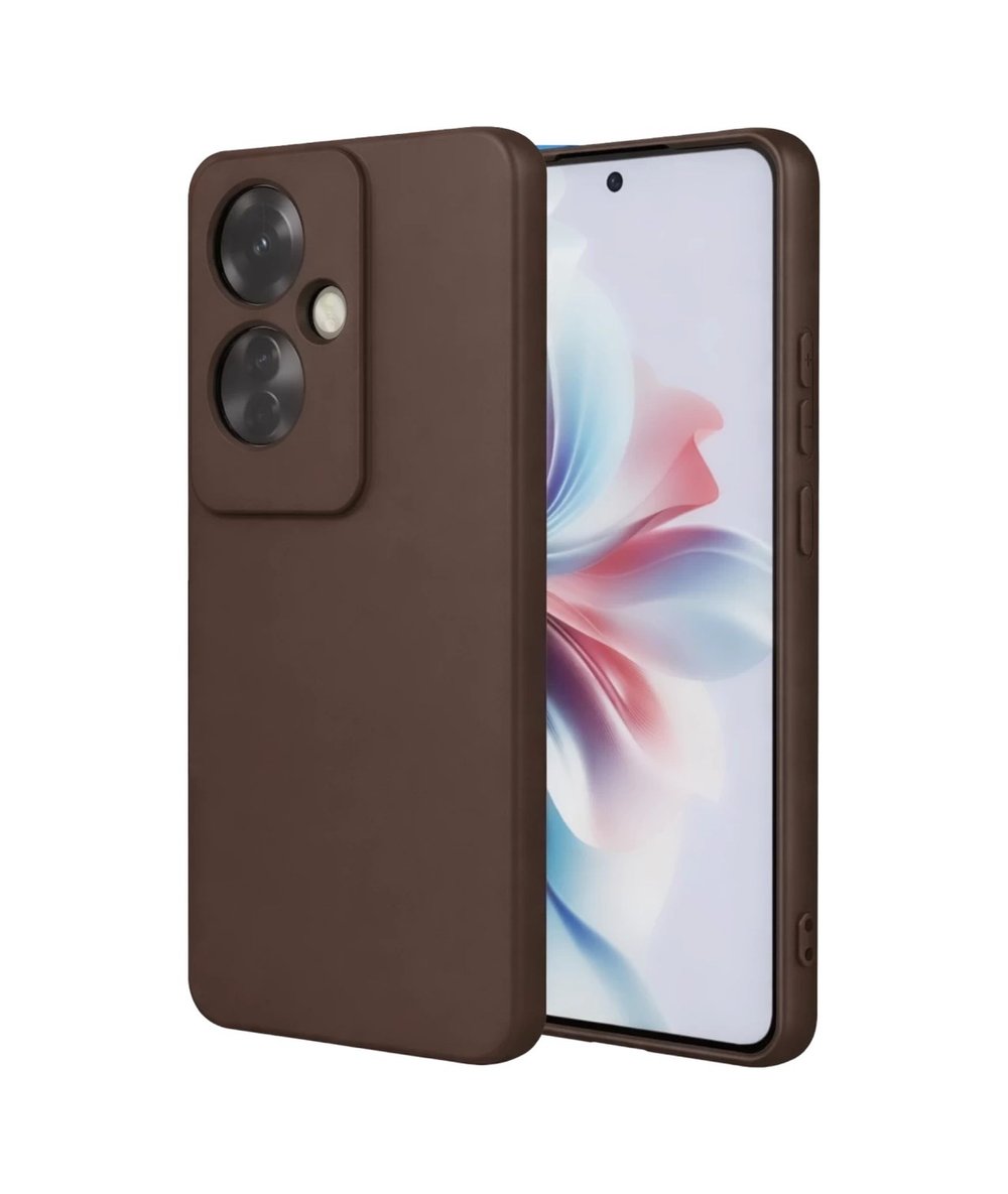 Oppo Reno 11f Uyumlu Kılıf First Silikon - Kahverengi Belirtilmemiş