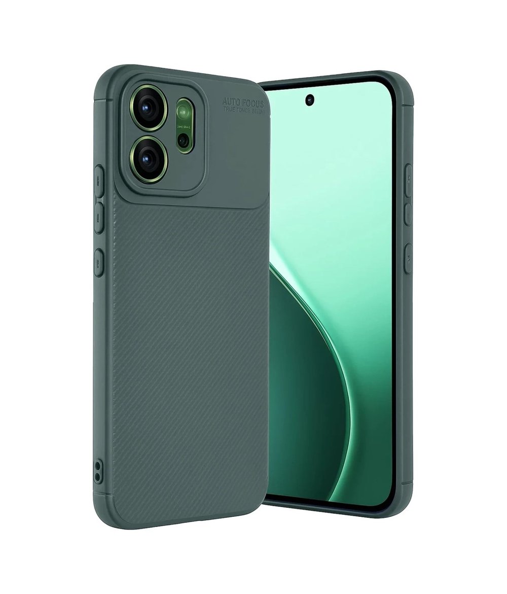 Oppo Reno 14f Uyumlu Auto Focus Karbon Kapak - Koyu Yeşil Belirtilmemiş