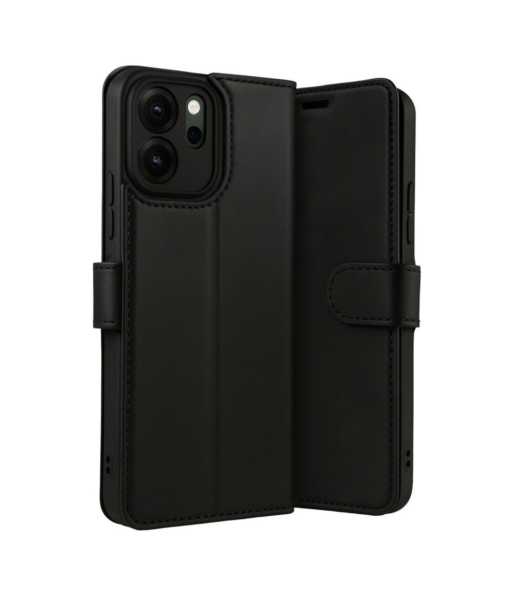Oppo Reno 14f Uyumlu Trend S Plus Kapaklı Kılıf - Siyah Belirtilmemiş