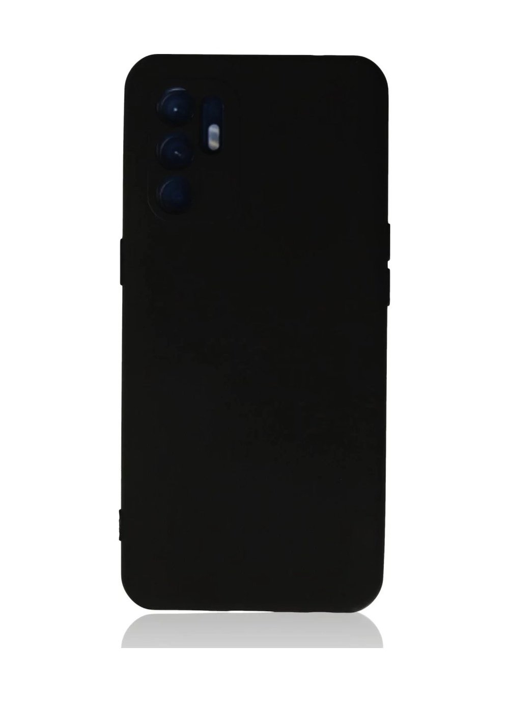 Oppo Reno 6 Uyumlu Kılıf Nano İçi Kadife Silikon - Siyah Belirtilmemiş