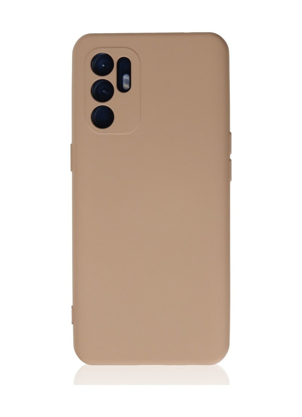 Oppo Reno 6 Uyumlu Kılıf Nano İçi Kadife Silikon - Pudra Belirtilmemiş