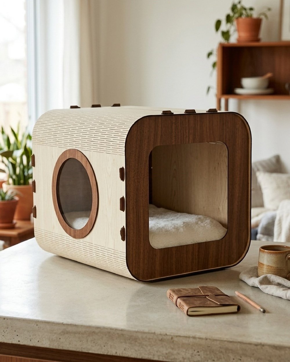 Özel Tasarım Vista Mdf Kedi Evi Ahşap
