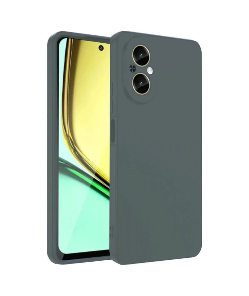 Realme 12 Lite Uyumlu Kılıf First Silikon - Koyu Yeşil Belirtilmemiş