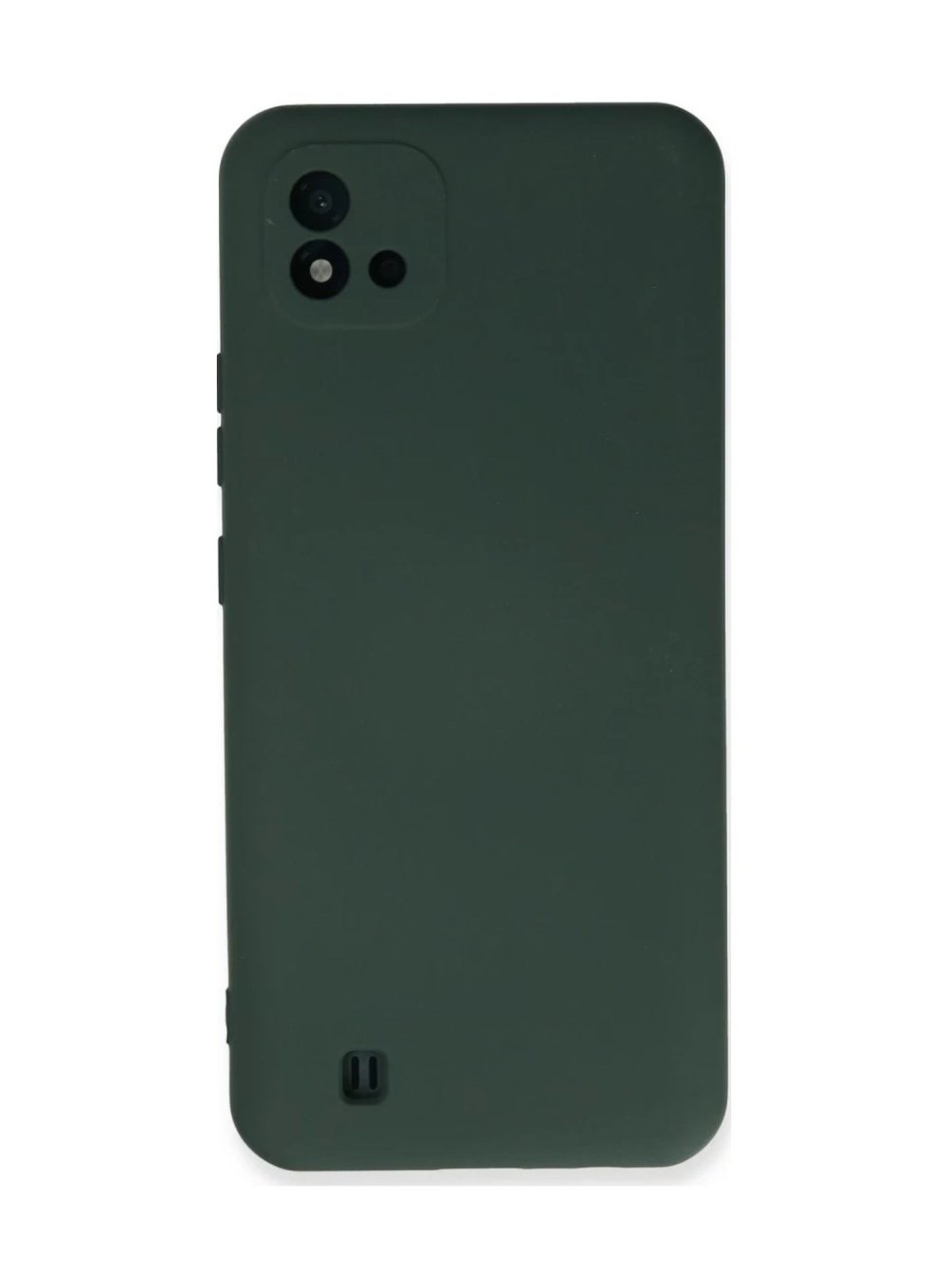 Realme C11 2021 Uyumlu Kılıf Nano İçi Kadife Silikon - Koyu Yeşil Belirtilmemiş