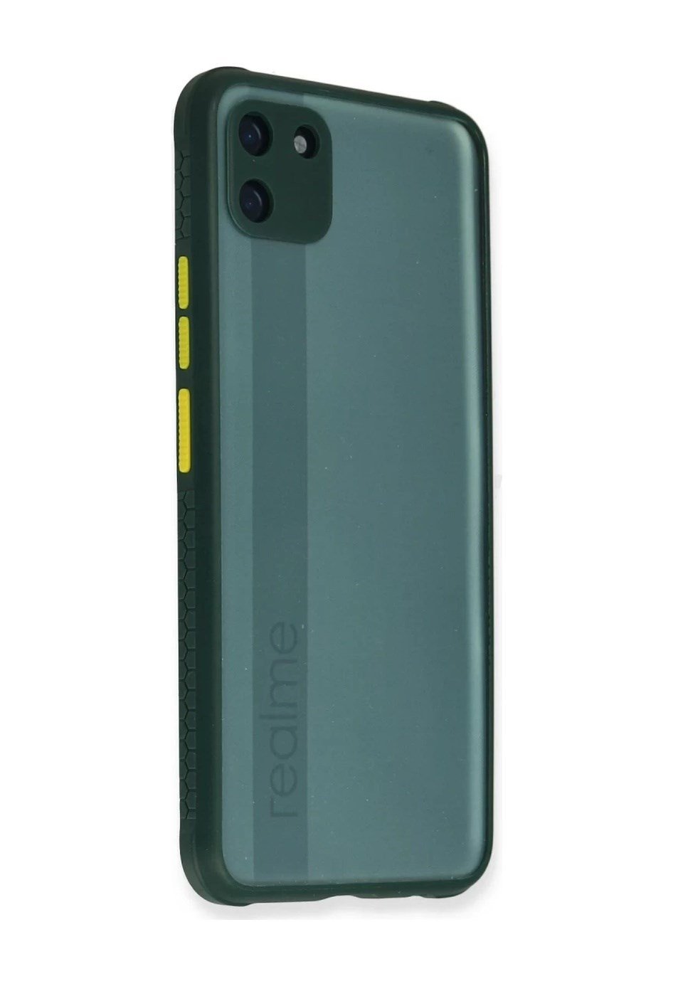 Realme C11 Uyumlu Kılıf Miami Şeffaf Silikon - Koyu Yeşil Belirtilmemiş