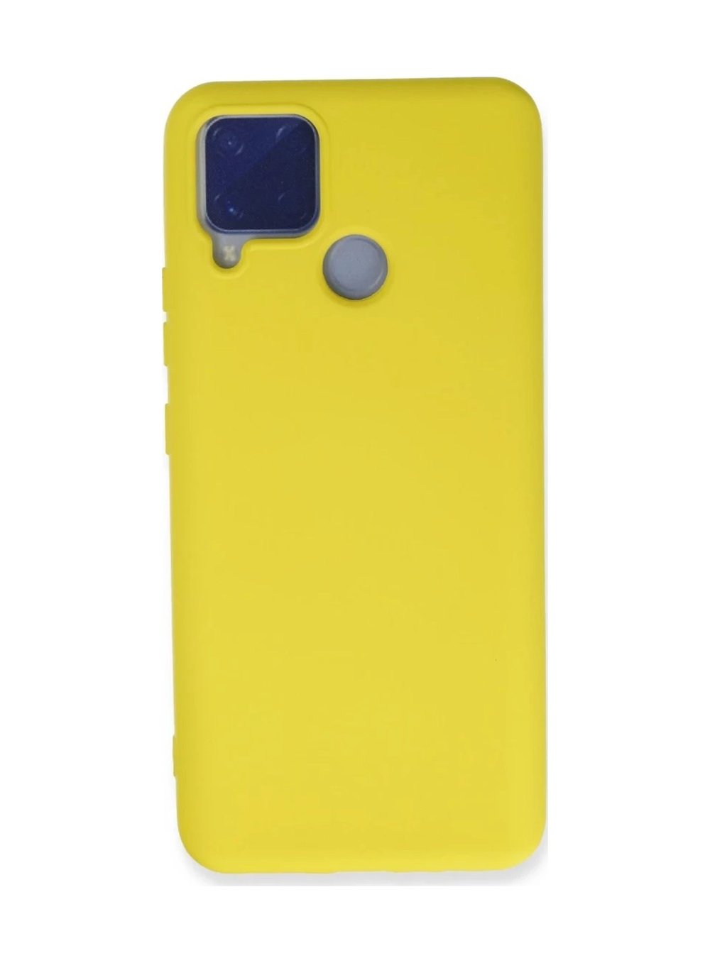 Realme C15 Uyumlu Kılıf Nano İçi Kadife Silikon - Sarı Belirtilmemiş