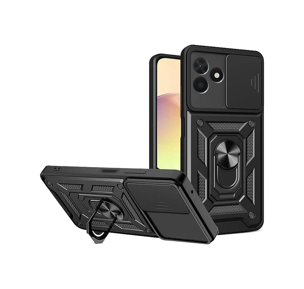 Realme C53 Uyumlu Kılıf Pars Lens Yüzüklü Silikon - Siyah Belirtilmemiş