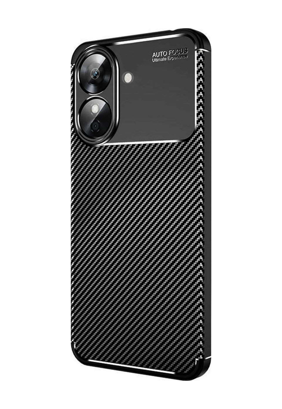 Realme Note 60 Uyumlu Kılıf Auto Focus Karbon Kapak - Siyah Belirtilmemiş