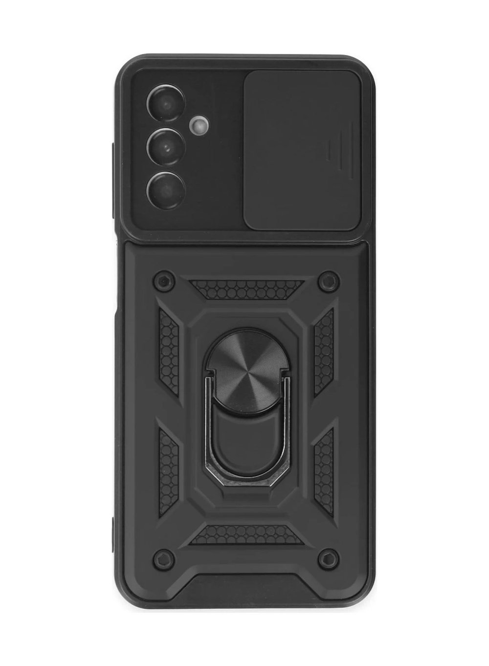 Samsung Galaxy A04s Uyumlu Kılıf Pars Lens Yüzüklü Silikon - Siyah Belirtilmemiş