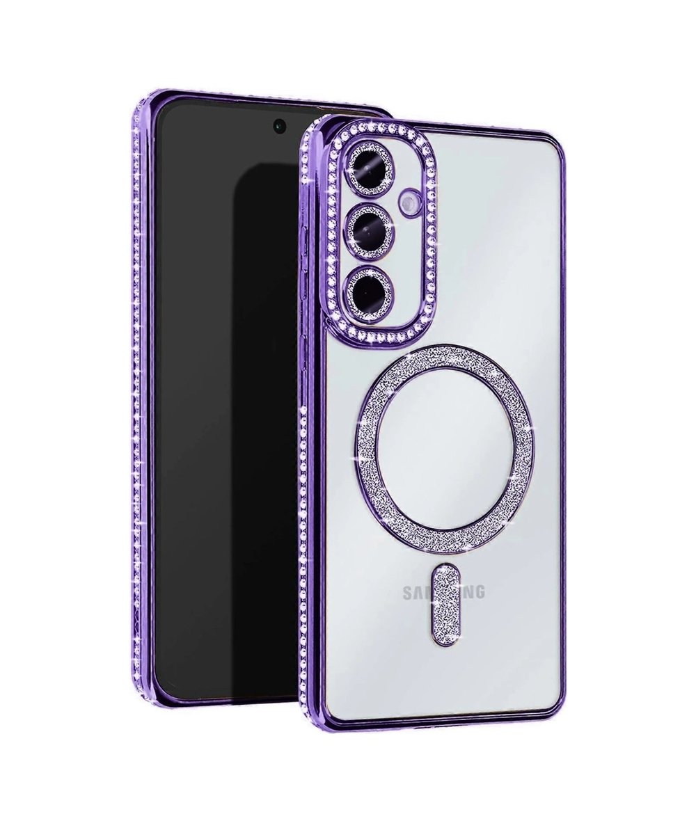 Samsung Galaxy A16 5g Uyumlu Joke Simli Magneticsafe Kılıf - Derin Mor Belirtilmemiş