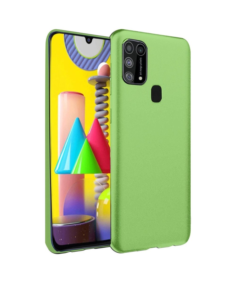 Samsung Galaxy M31 Kılıf Nano İçi Kadife Silikon - Yeşil 0.2M-Çok Renkli