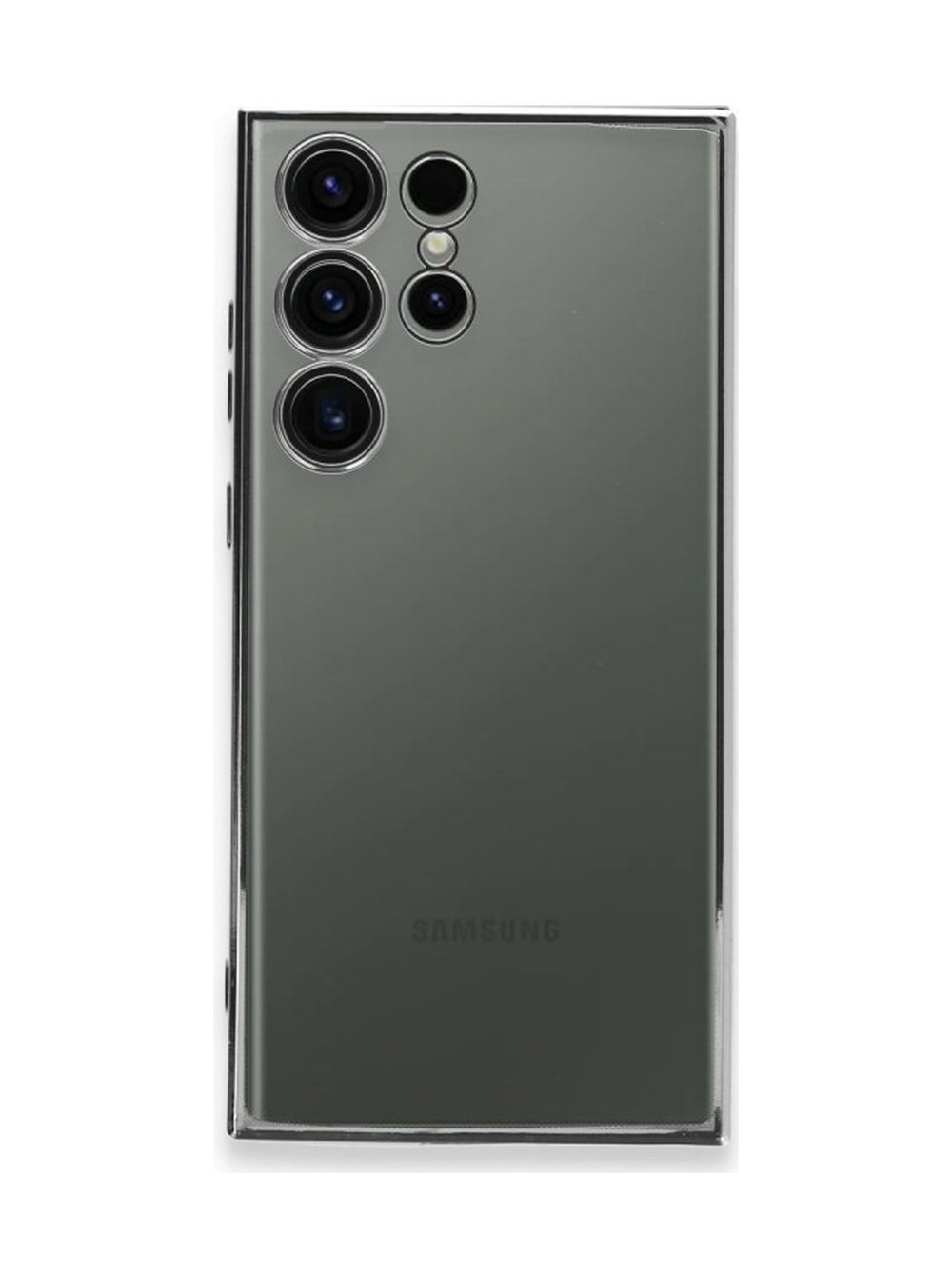 Samsung Galaxy S23 Ultra Uyumlu Kılıf Lensli Silikon - Gümüş Belirtilmemiş